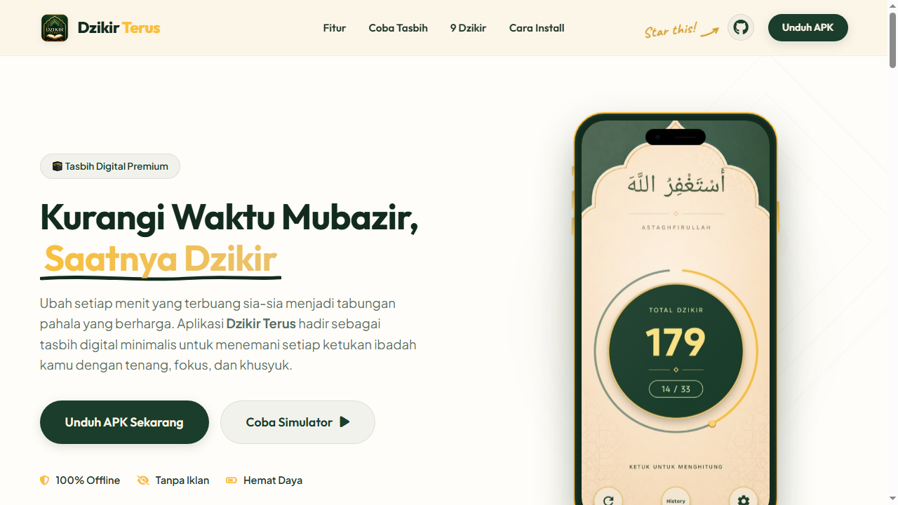 Dzikir Terus Mobile App